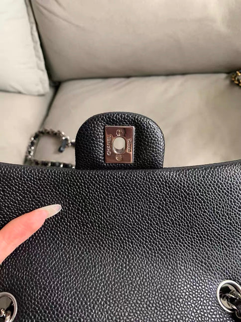 Chanel Classic Flap Mini Black Caviar Silver Hardware 2017-18