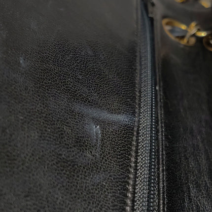 Chanel Classic Flap Vintage Medium Black Lambskin Leather 24k Gold Hardware 1986-1988