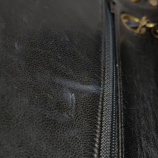 Chanel Classic Flap Vintage Medium Black Lambskin Leather 24k Gold Hardware 1986-1988