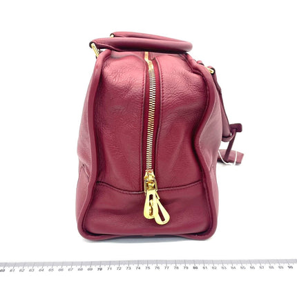Loewe Amazona 36 Medium Burgundy Leather Dragon Lock Gold-tone Hardware