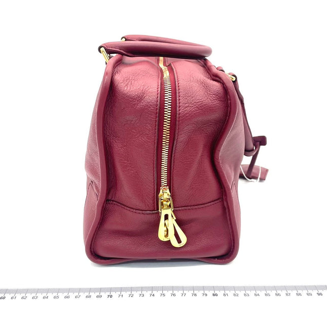 Loewe Amazona 36 Medium Burgundy Leather Dragon Lock Gold-tone Hardware