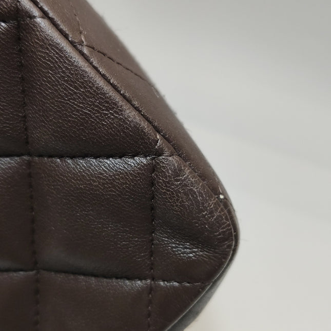 Chanel Classic Flap Jumbo Brown Lambskin Leather Single Flap Gold Hardware