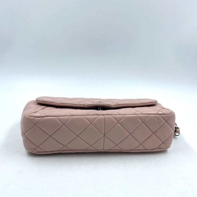 Sold Chanel Classic Flap 2014-2015 Pink Lambskin Leather Medium Shoulder Bag