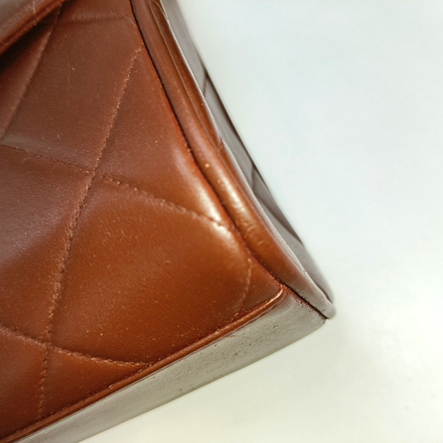 Chanel Vintage Quilted Flap Crossbody Messenger Bag Deep Burgundy Brown