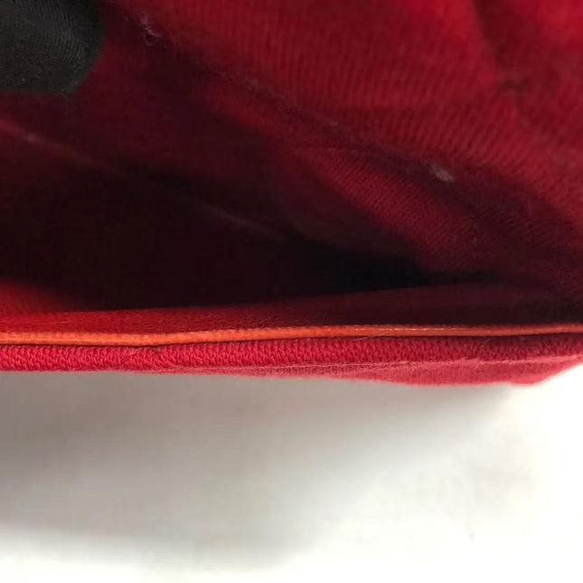 Chanel Mini Top Handle Bag Red Fabric Gold Hardware