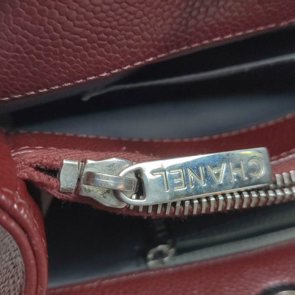 Chanel GST Grand Shopping Tote Burgundy Caviar Leather GM Silver Hardware