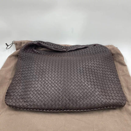 Bottega Veneta Veneta Hobo Maxi Dark Brown Lambskin Leather 52cm