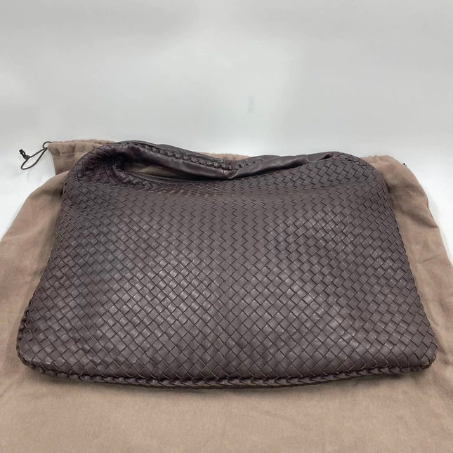 Bottega Veneta Veneta Hobo Maxi Dark Brown Lambskin Leather 52cm
