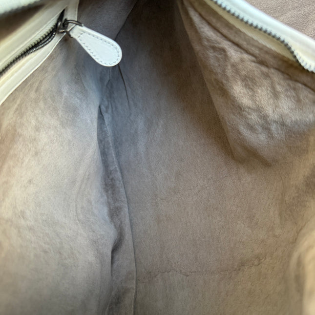 Bottega Veneta Veneta Hobo Intrecciato White Nappa Leather Medium 40cm