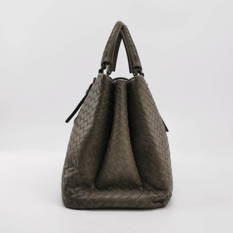 Bottega Veneta Roma Large Intrecciato Nappa Leather Grey 35cm