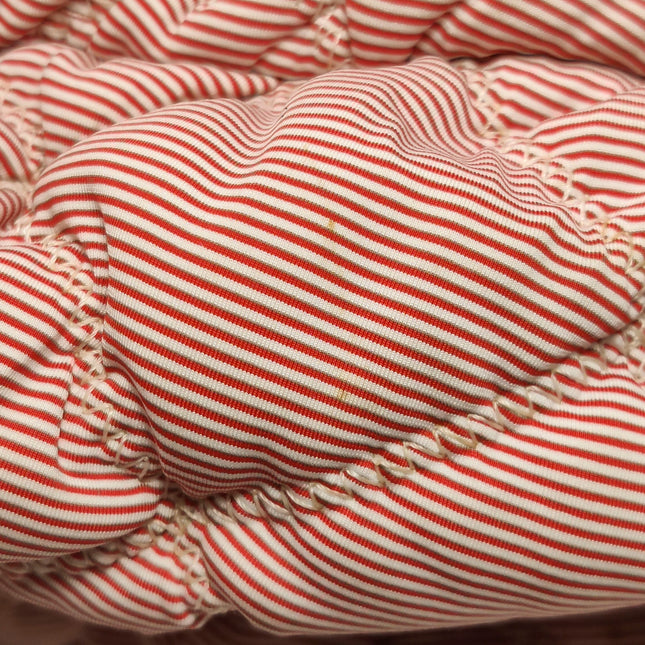 Chanel Bubble Chain Striped Quilted Flap Bag Red/White Tote