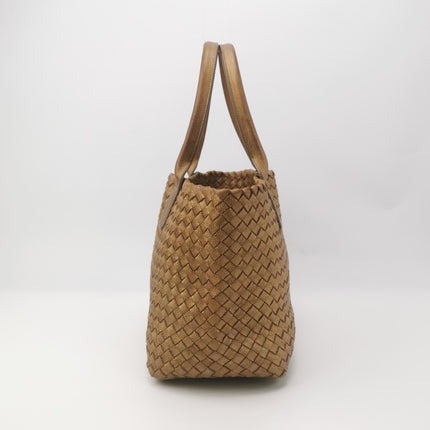 Bottega Veneta Cabat PM Intreccio Leather Tote Bag Gold 32cm