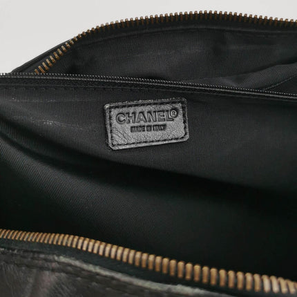 Sold Chanel Surpique Zip Around Satchel Black Quilted Wild Stitch Leather Large