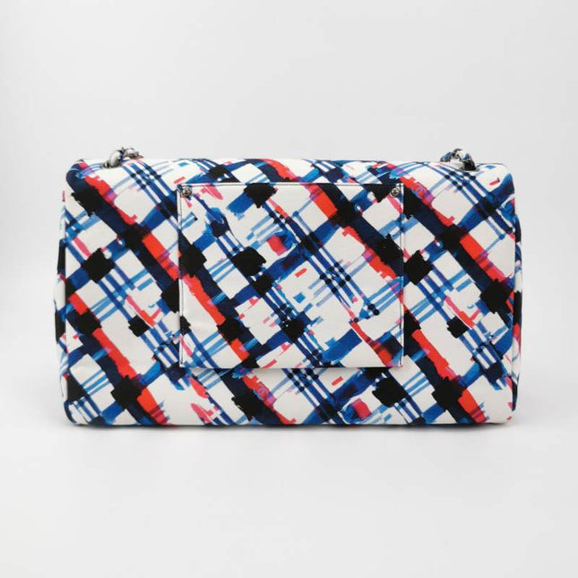 Sold Chanel Airline XXL Artsy Printed Canvas Single Flap Double Chain Bag Multicolor