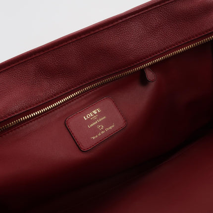 Loewe Amazona 36 Medium Burgundy Leather Dragon Lock Gold-tone Hardware