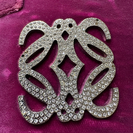 Loewe Amazona 19 Mini Handbag in Purple Velvet with Crystal Logo