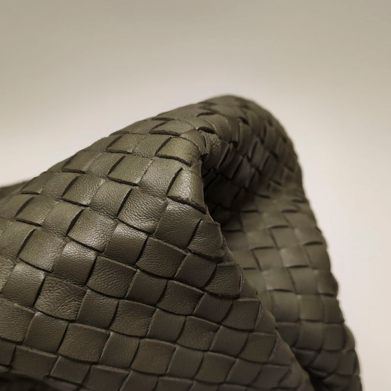 Bottega Veneta Parachute Shoulder Bag Intrecciato Dark Green 33cm