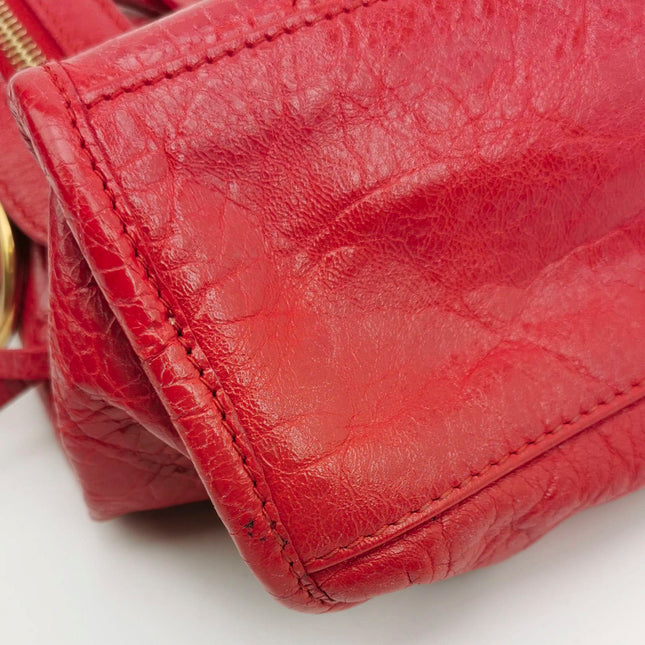 Sold Balenciaga City Bag Red with Gold hardware Small Crossbody Bag