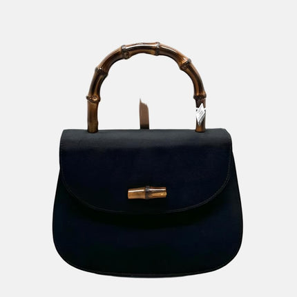 Gucci Bamboo 1947 Night Super Mini Black Nylon Evening Bag with Original Chain