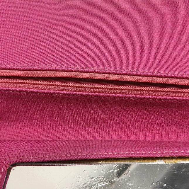Chanel 2.55 Jumbo Double Flap Pink Fabric Crocodile Print Gold-tone Hardware