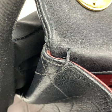 Chanel 1996 Vintage Classic Maxi Flap Black Lambskin Leather Giant CC 24 Gold Hardware