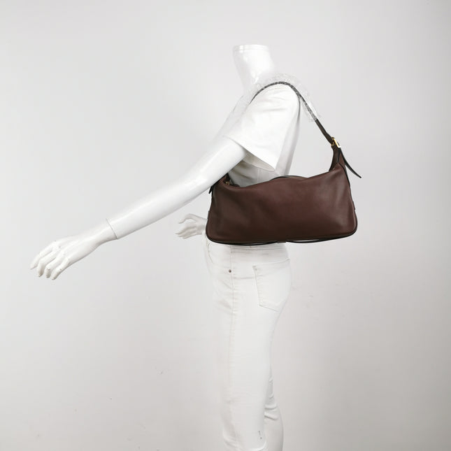 CELINE Romy Medium Hickory Brown Calfskin Leather Shoulder Bag