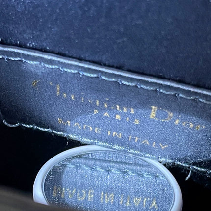 Sold Dior Saddle Mini Silk Blue with Crystal Embedded Buckles