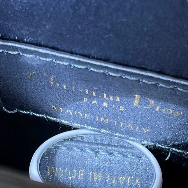 Sold Dior Saddle Mini Silk Blue with Crystal Embedded Buckles