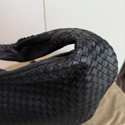Bottega Veneta Veneta Hobo Maxi Black Leather 51cm