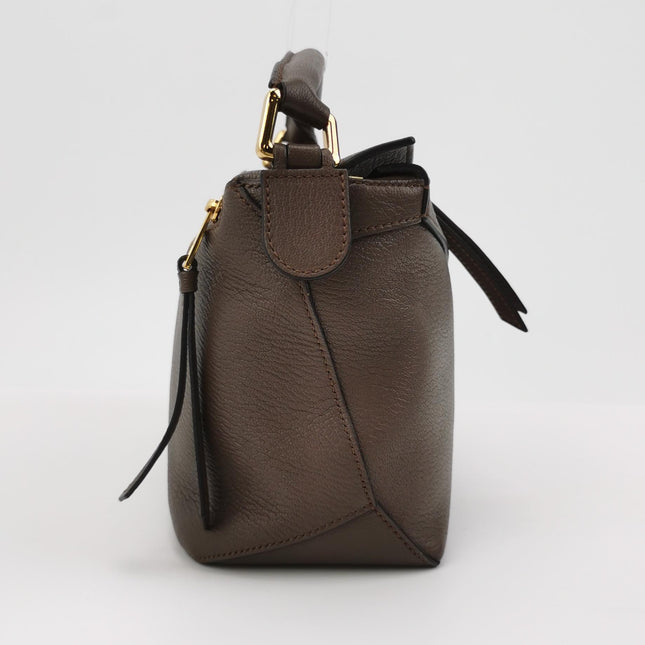 Loewe Puzzle Small Leather Dark Chocolate Brown Crossbody Bag New Design