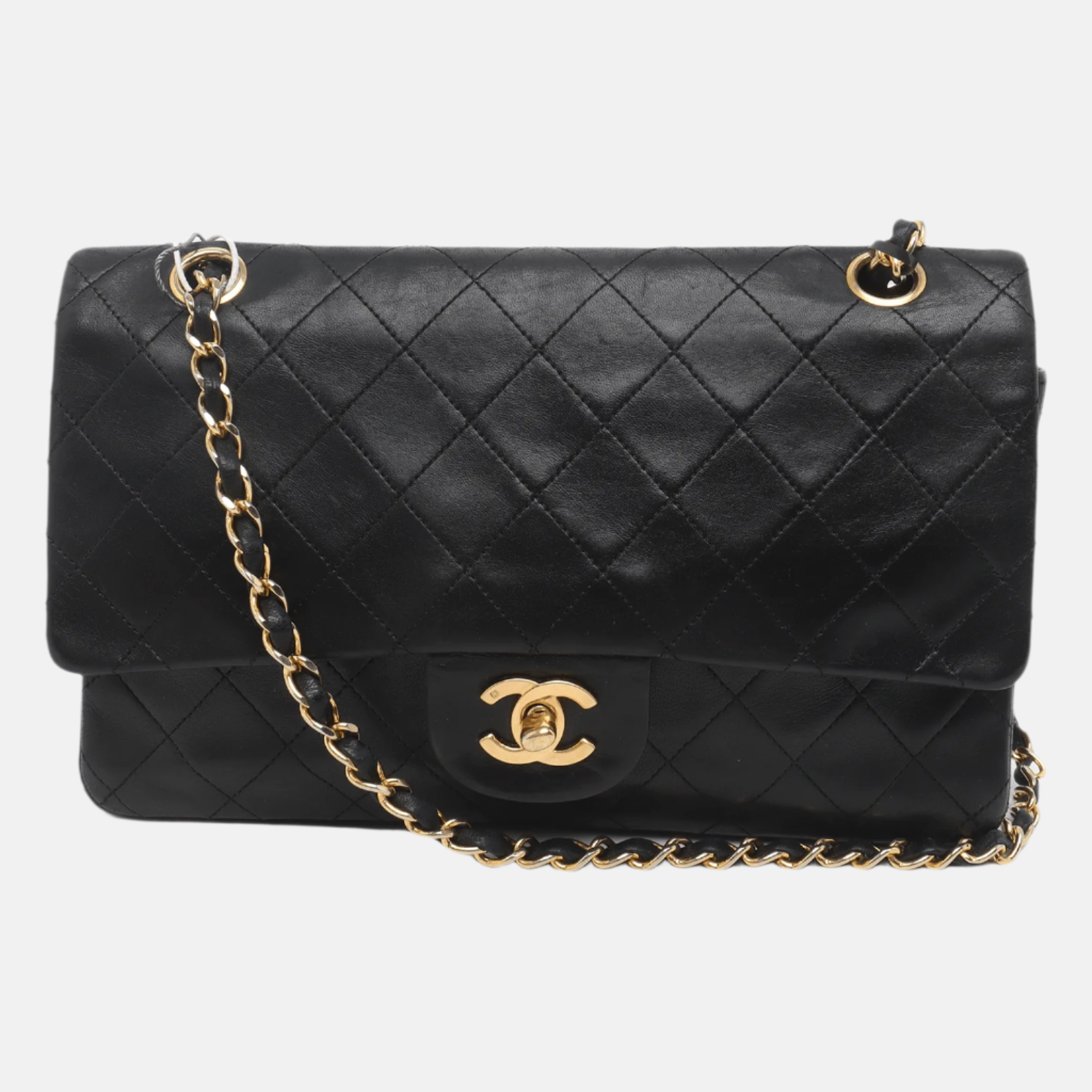 Chanel Classic Flap Vintage Black Lambskin Leather with 24k Gold Hardware, 1989-1991-Luxbags