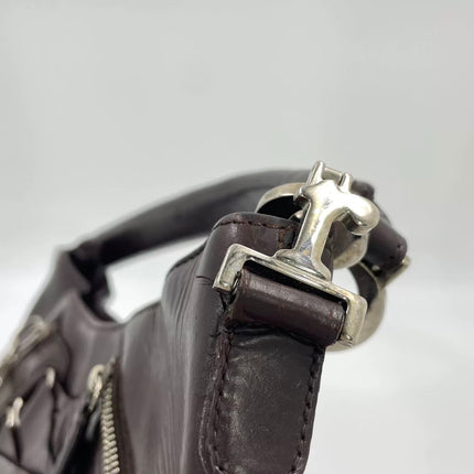 Sac à main Dior Corset en cuir noir et dentelle, avec ferrures argentées