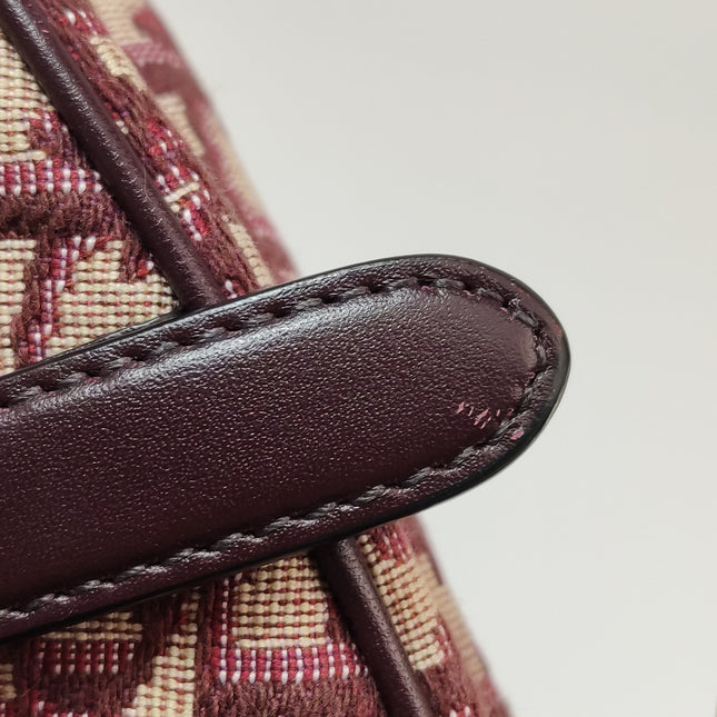 Dior Saddle Medium Burgundy Oblique Monogram Canvas with Strap