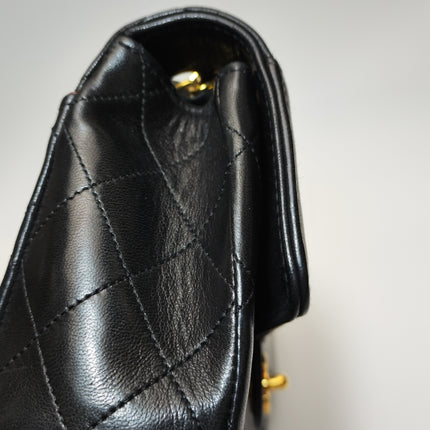 Chanel Classic Flap Vintage 1989 Black Lambskin Leather with 24k Gold Hardware