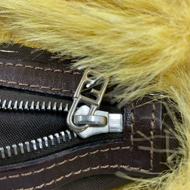 Sold Fendi Baguette Yellow Furry Shoulder Bag