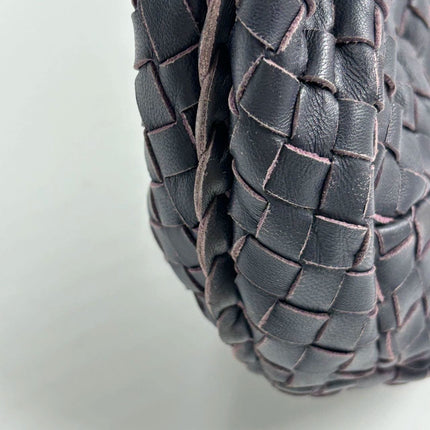 Bottega Veneta Belly Hobo Intrecciato Leather Navy Purple Inside 5077 Medium 40cm