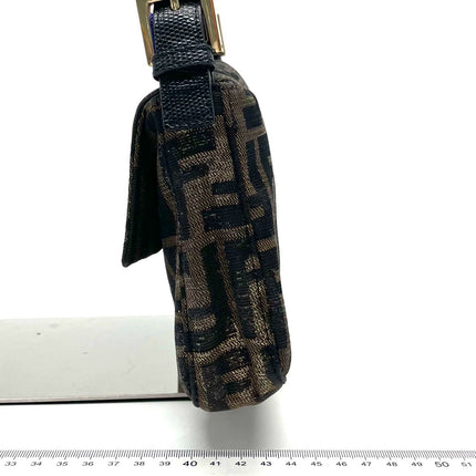 Sold Fendi Baguette Classic Zucca Print Fendi Monogram Glossy Embroidery Lizzard Skin Strap