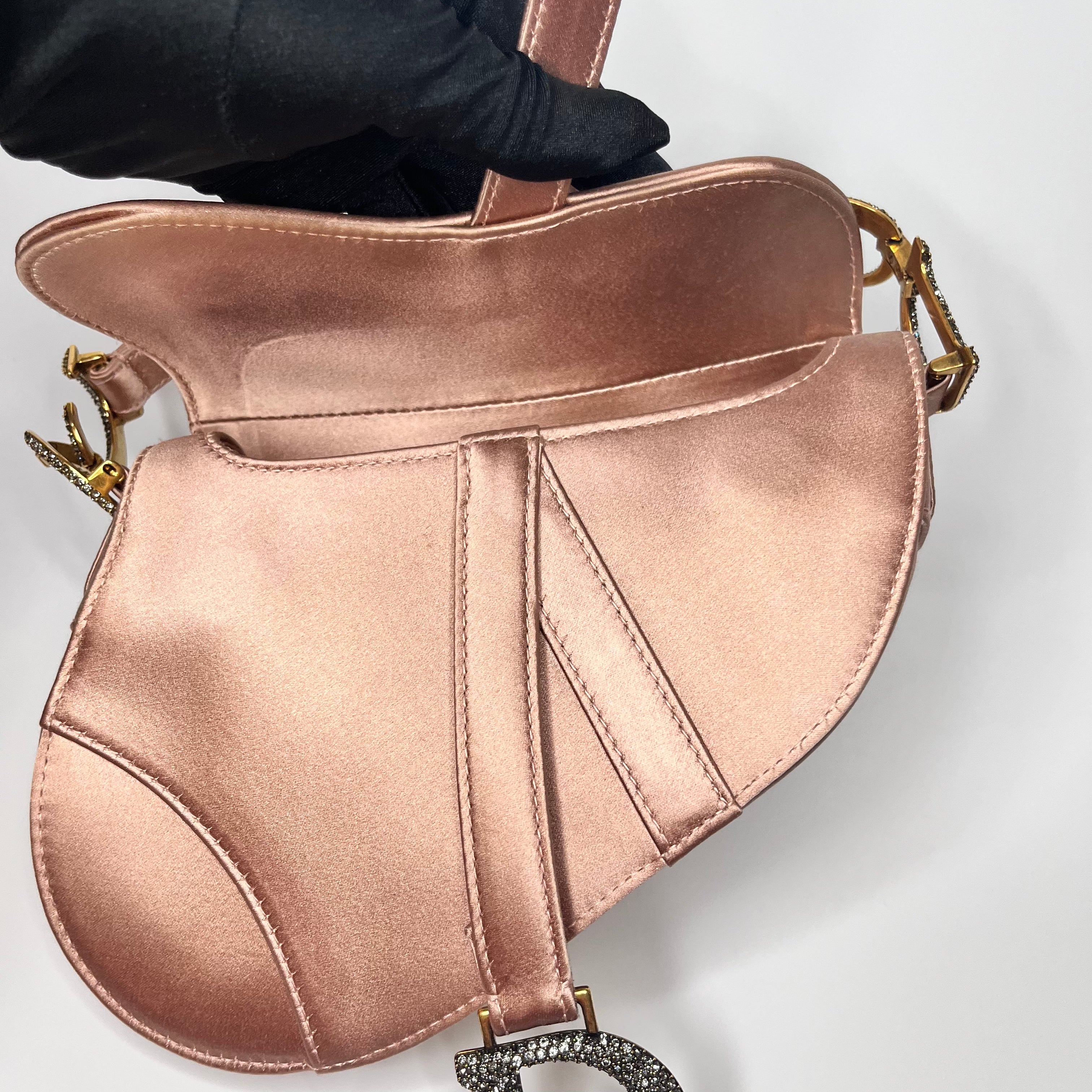 Sold Dior Saddle Mini Silk Pink with crystals l Luxbags