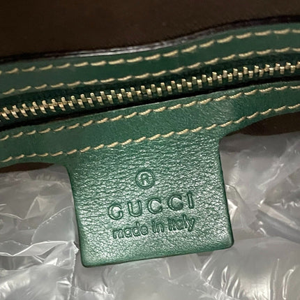 Gucci Jackie Vintage Leather Medium Handbag Green Gucci Monogram