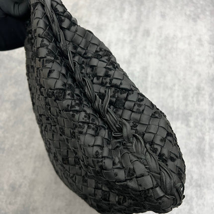 Bottega Veneta Veneta Hobo Maxi Black Leather and Velvet 52cm