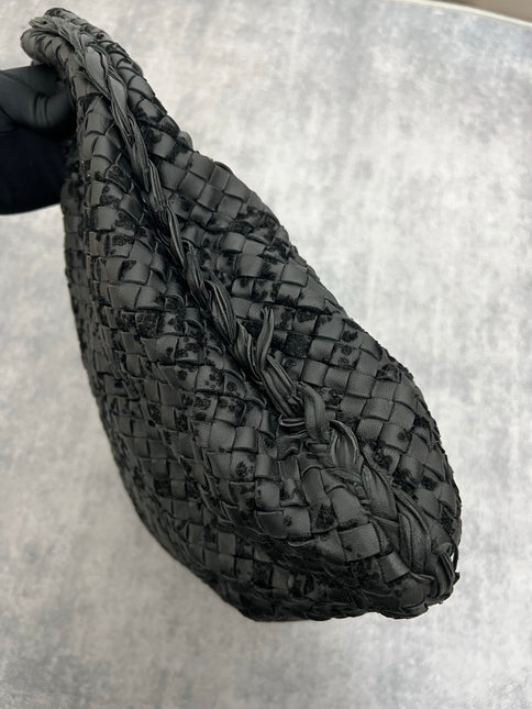 Bottega Veneta Veneta Hobo Maxi Black Leather and Velvet 52cm
