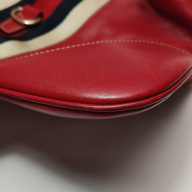 Gucci Jackie Vintage Bouvier Hobo Red Leather with Web Accent
