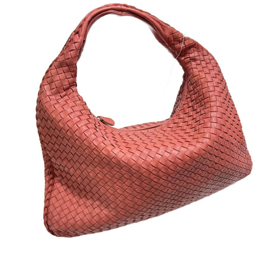 Bottega Veneta Veneta Hobo Medium Coral Intrecciato Leather Bag 47cm-Luxbags