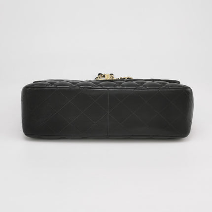 Chanel Classic Flap Jumbo Black Lambskin Leather Single Flap Gold Hardware 2009-2010