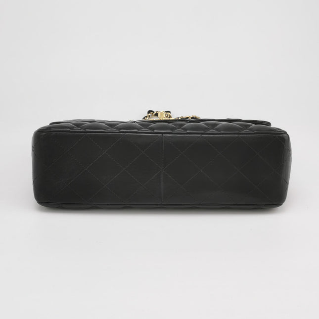 Chanel Classic Flap Jumbo Black Lambskin Leather Single Flap Gold Hardware 2009-2010