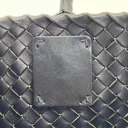 Bottega Veneta Cabat Large Intreccio Leather Tote Bag Black 40cm