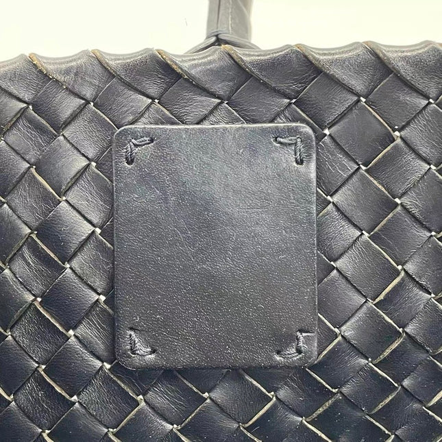 Bottega Veneta Cabat Large Intreccio Leather Tote Bag Black 40cm