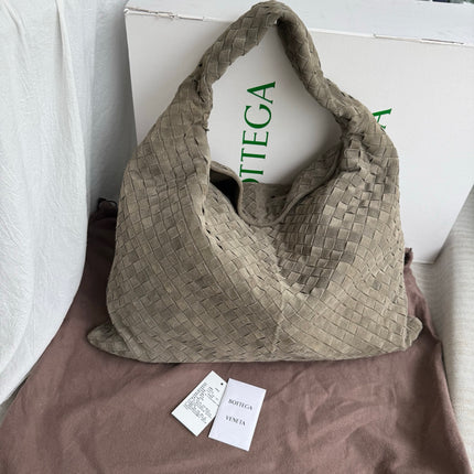 Bottega Veneta Hop Large Grey Suede Leather Hobo Bag 54cm