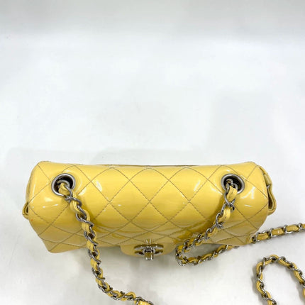 Chanel Classic Flap Rectangular Mini Yellow Patent Leather Silver HW, 2014-2015