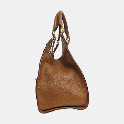 Gucci Junco Bag Tan Brown Graind Leather Handbag